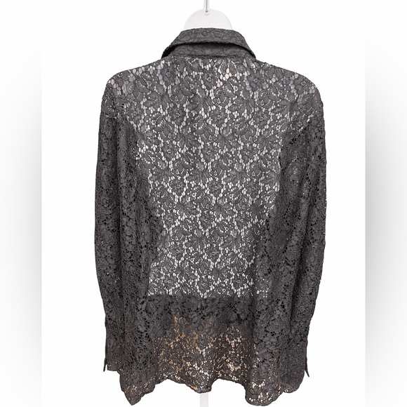 NEW Zara Black Lace Tie-Neck Blouse | Size XXL - Picture 3 of 4